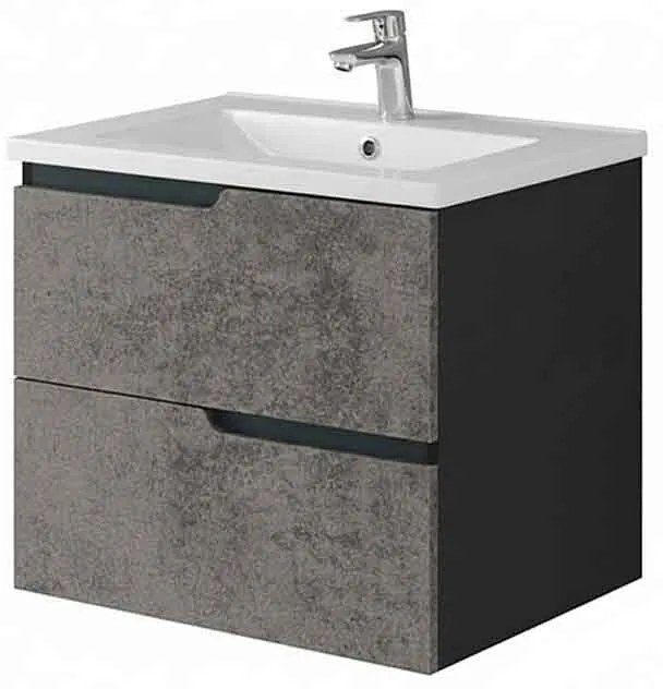 Mobilier pentru lavoar incastrat Fluminia Bari 60 cm urban grey