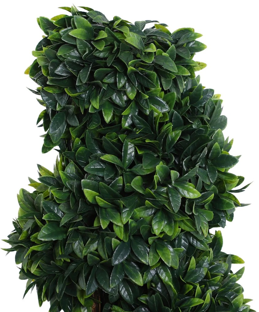 Outsunny Plantă Artificială Decorativă Buxus în Spirală cu Ghiveci Inclus, Ф32x120 cm, Verde | Aosom Romania