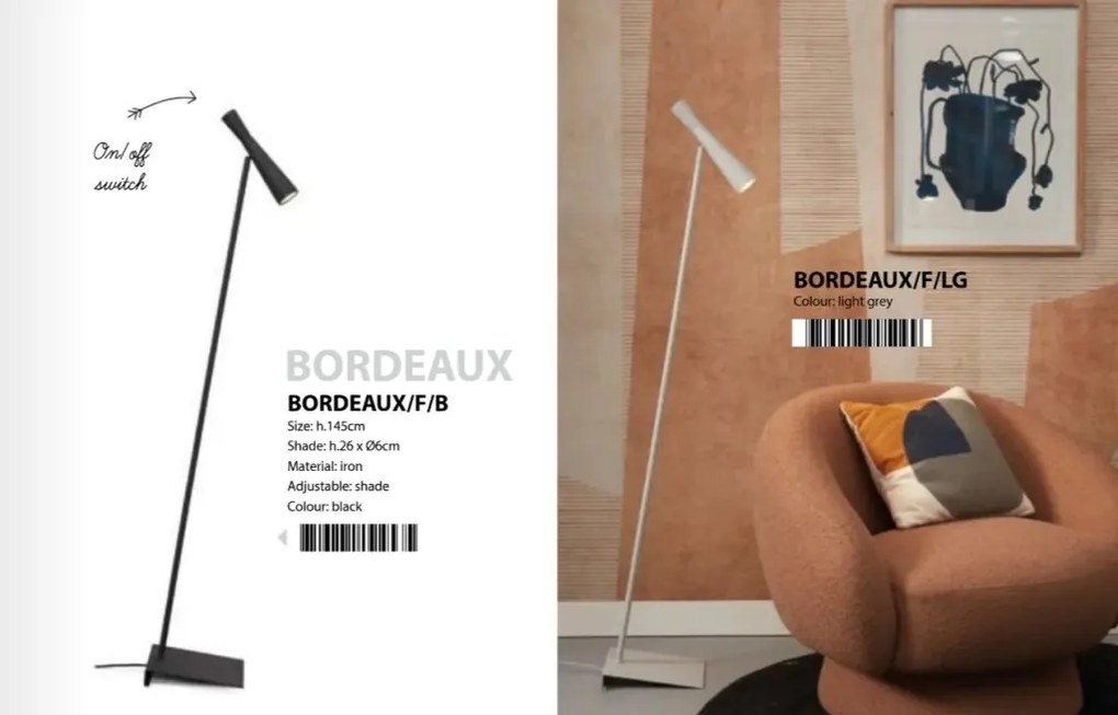 Lampadar/Lampa de podea design minimalist Bordeaux gri