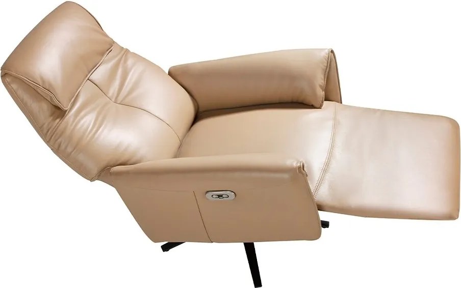 Fotoliu pivotant, functie relax si port USB, tapitat cu piele George