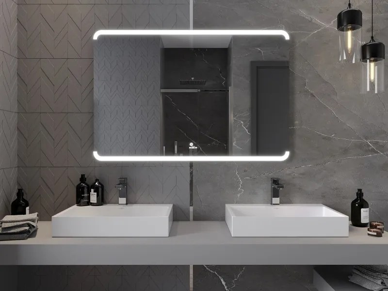 Mexen Nida oglindă de baie iluminată 120 x 80 cm, LED 6000K, anti-aburire - 9806-120-080-611-00