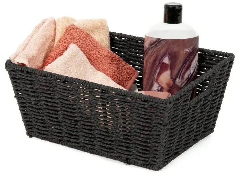 Coș împletit manua Compactor ETNA, 31 x 24x 14 cm, negru