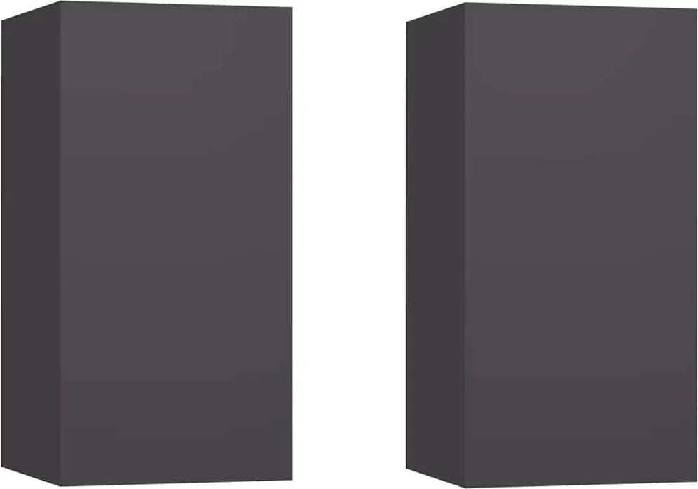 vidaXL Comode TV, 2 buc., gri, 30,5x30x60 cm, lemn prelucrat