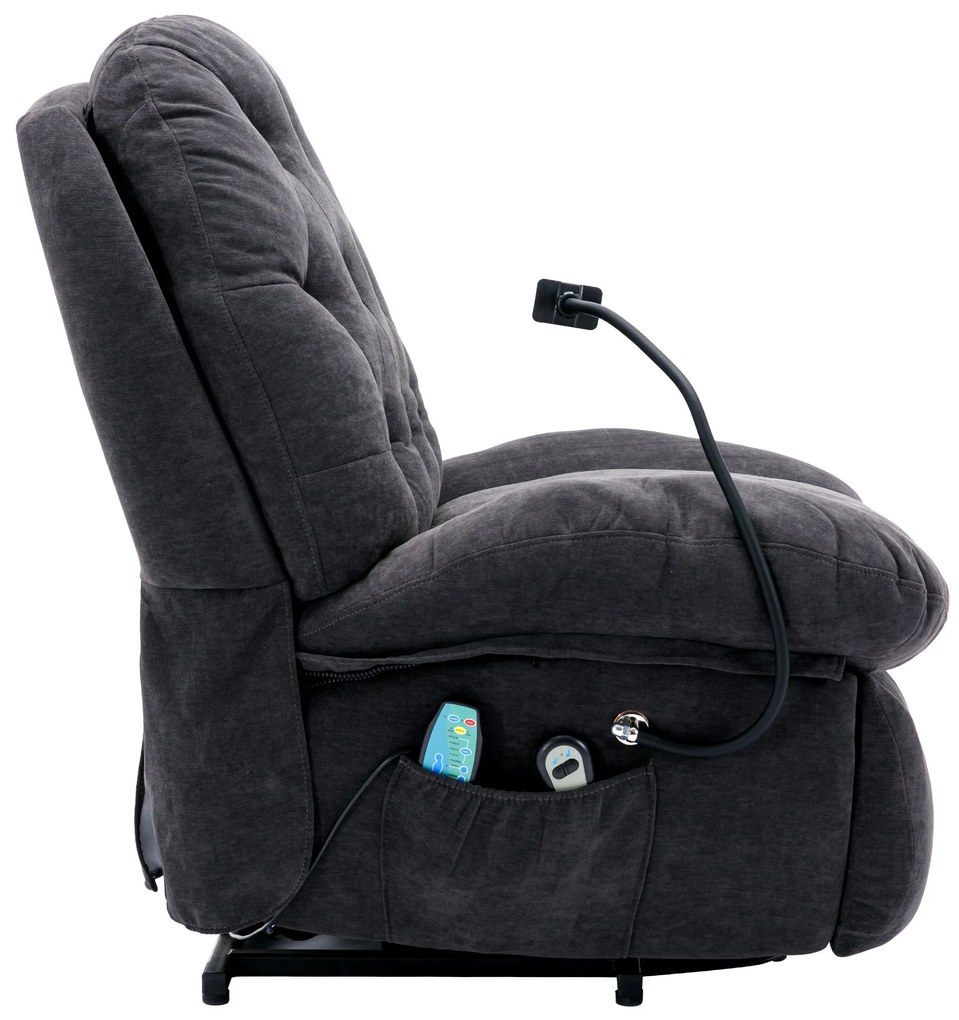 Fotoliu Relax Electric cu Suport pentru Telefon, Gri | Aosom Romania
