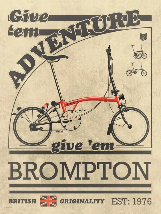 Ilustrație Brompton Bicycle Vintage, Wyatt 9