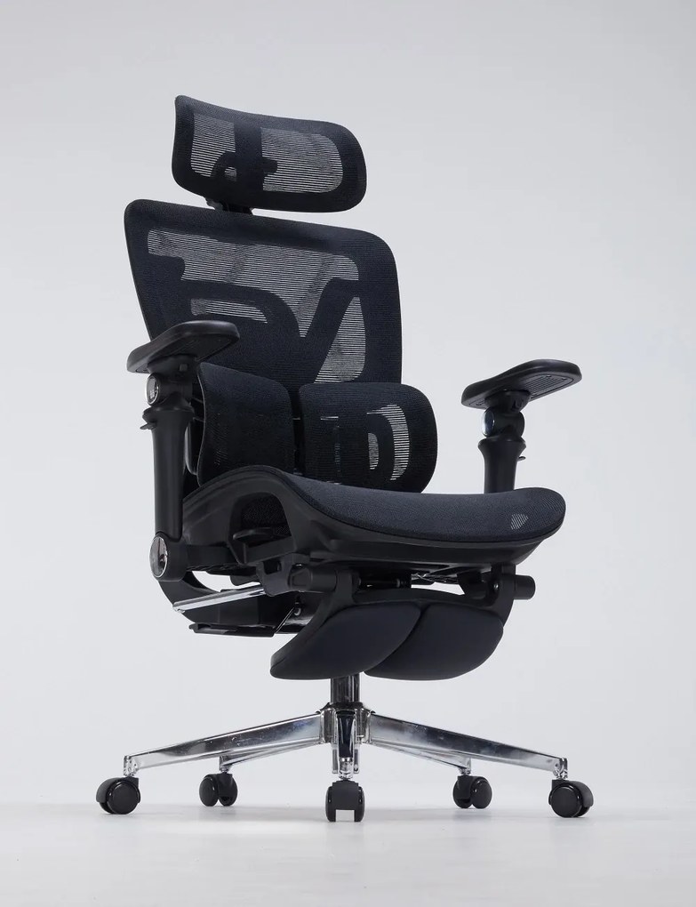 RESIGILAT- AERONIX SG630 MESH Black – Scaun ergonomic premium Full Mesh, Cotiere 7D, Suport Lombar Dublu, Șezut Translație, Mecanism multifunctional inclinare/blocare, Suport pentru picioare