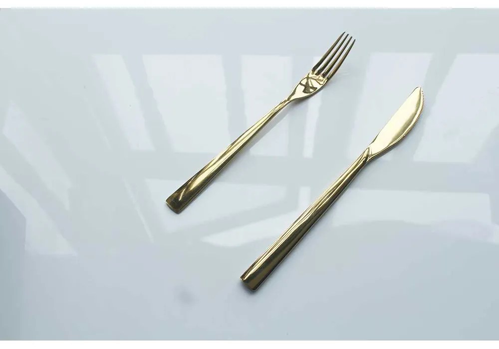 SET TACAMURI INOX, 24 PIESE, FINISAJ AURIU LUCIOS