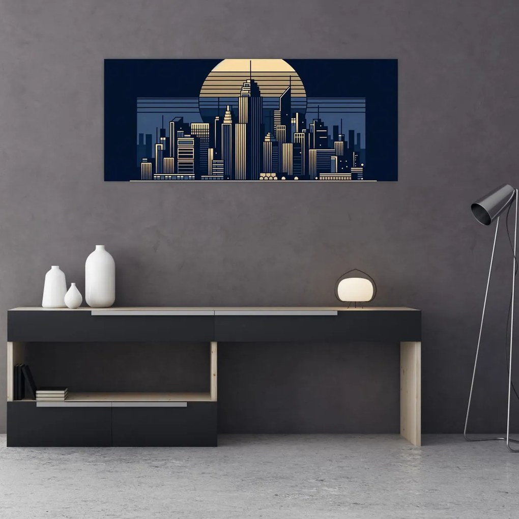 Tablou – Oraș geometric (120x50 cm)