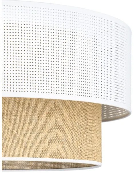 Plafonieră BORHO 1xE27/60W/230V Ø 50 cm albă/iută