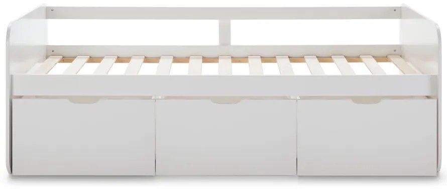 Pat pentru copii alb cu spațiu de depozitare 90x190 cm Abbott – Marckeric