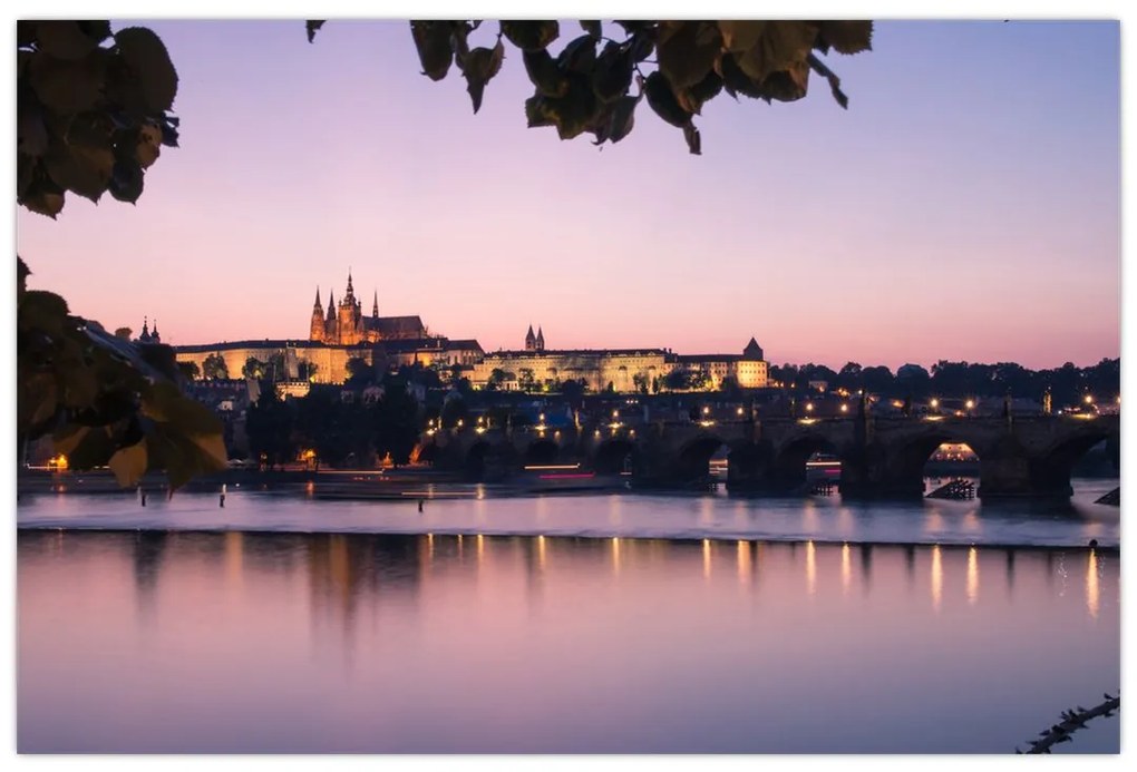 Tablou cu palatul din Praga și Vltava (90x60 cm)