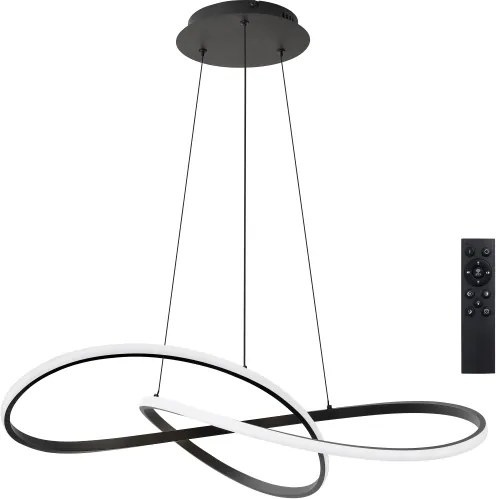 Brilagi - Lustra LED reglabilă pe cablu INFINITY LED/80W/230V 80x80 cm neagră + telecomandă