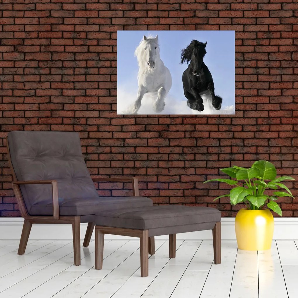 Tablou - Caii în timpul iernii (70x50 cm)