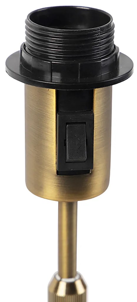 Lampă de masă bronz cu abajur oval din catifea verde 35cm - Parte