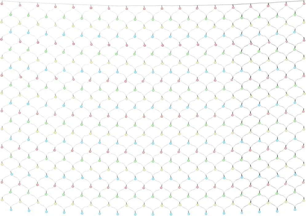 vidaXL Plasă lumini de Crăciun 204 LED-uri colorată 3x2 m, int./ext.