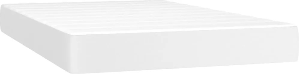 vidaXL Saltea cu arcuri buzunar, fermitate medie, alb, 120x200x20 cm, piele ecologică
