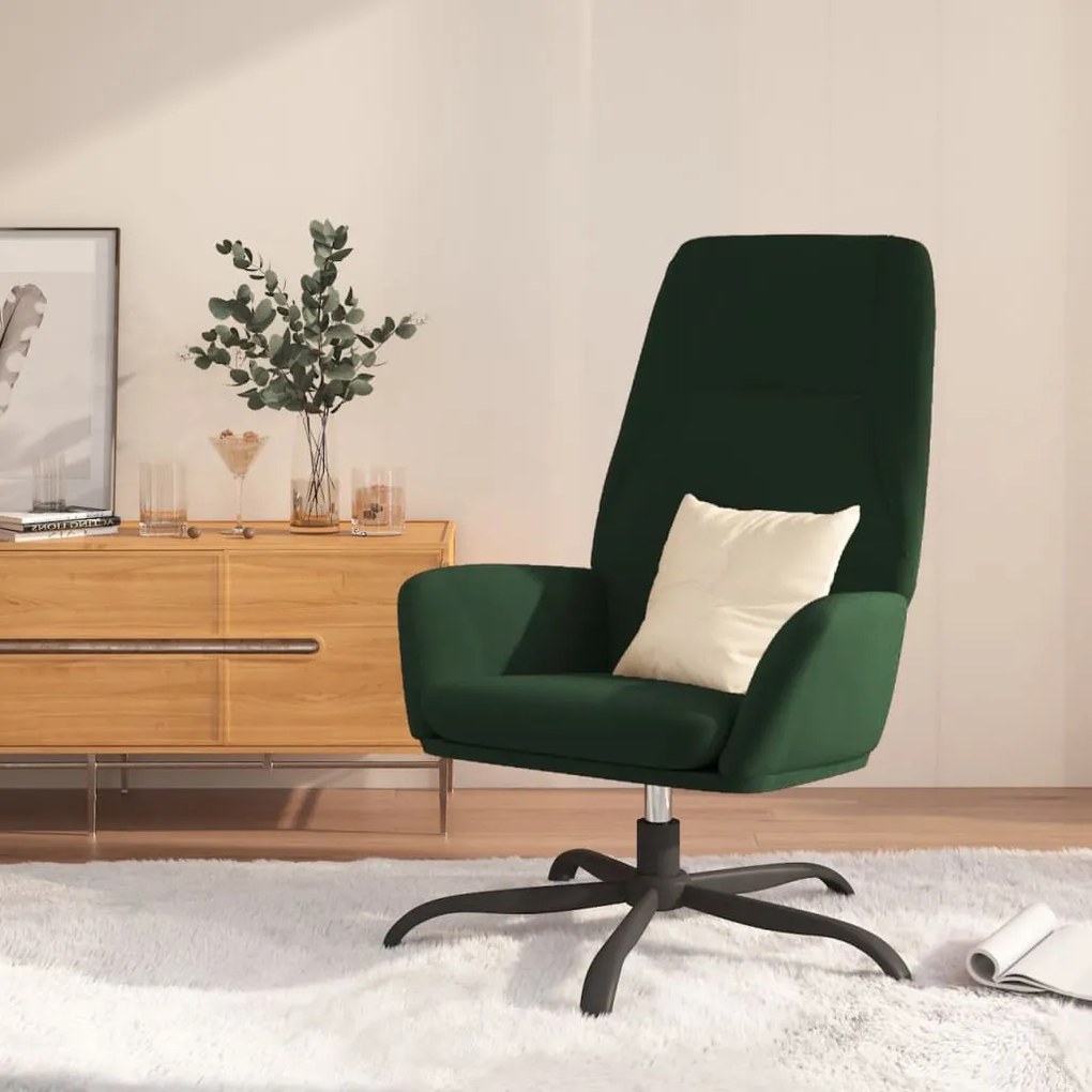 341368 vidaXL Scaun de relaxare, verde închis, catifea