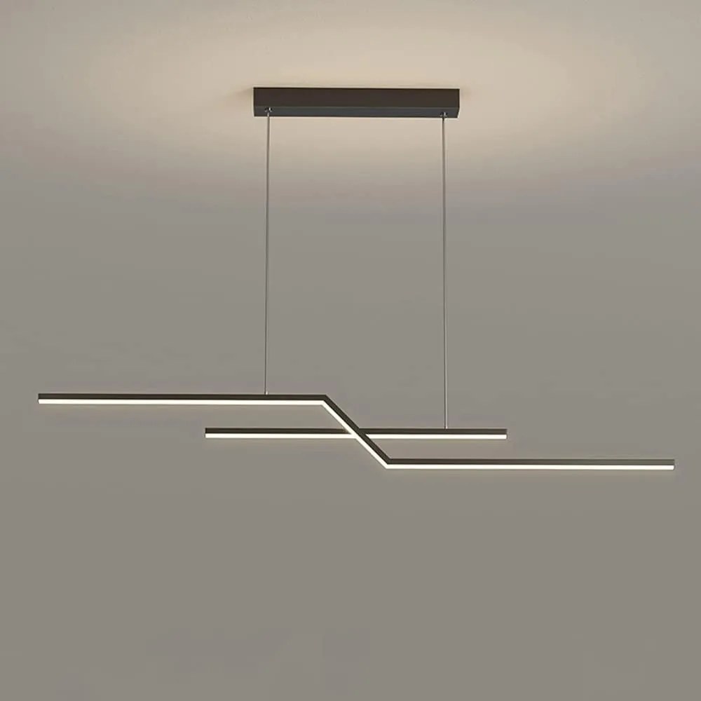 Lustră LED Elegantă cu Telecomandă WiFi 2.4G, Lumină Reglabilă Rece/Calda/Neutră, 120cm, Iluminare Premium și Stil Contemporan DM-G4125 Negru