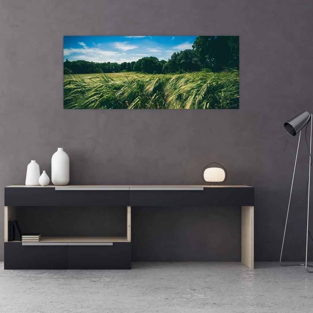 Tablou cu linca și pădure (120x50 cm)