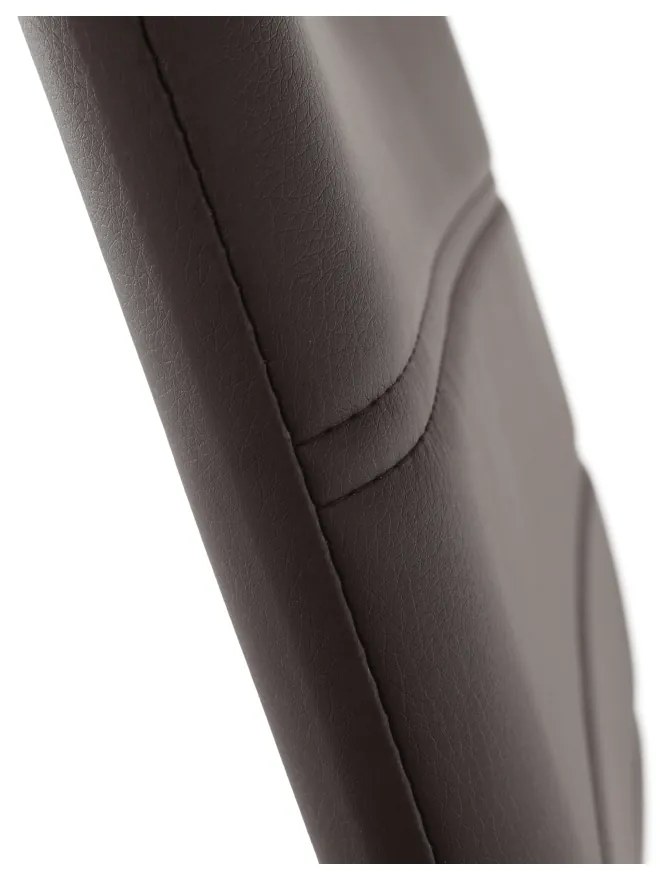 Scaun, piele ecologică maro/crom, DELA