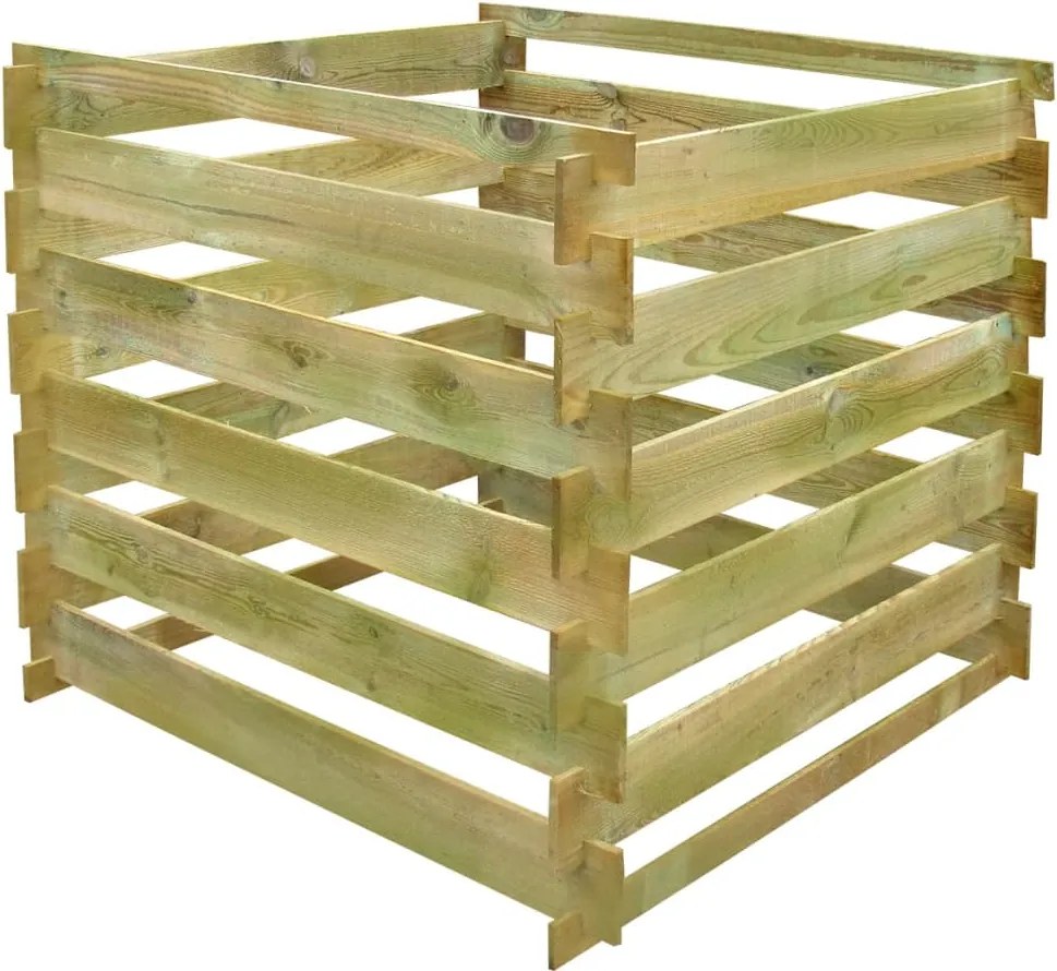 vidaXL Pubelă de compost din șipci 0,54 m3 lemn, pătrat