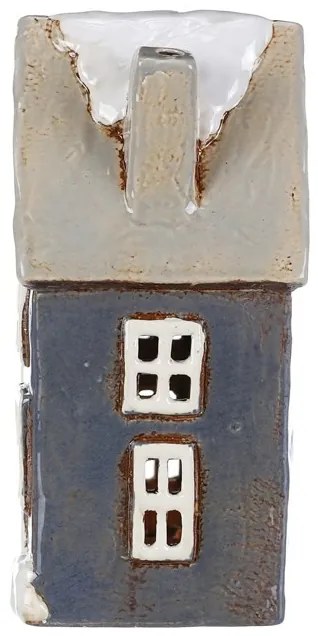 Decorațiuni de Crăciun Căsuță de iarnă, ceramică,pentru lumânare de ceai, gri
