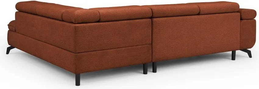 Colțar teracotă cu tapițerie din chenille (cu colț pe partea dreaptă/în formă de ”L”) Marbeya – Ropez