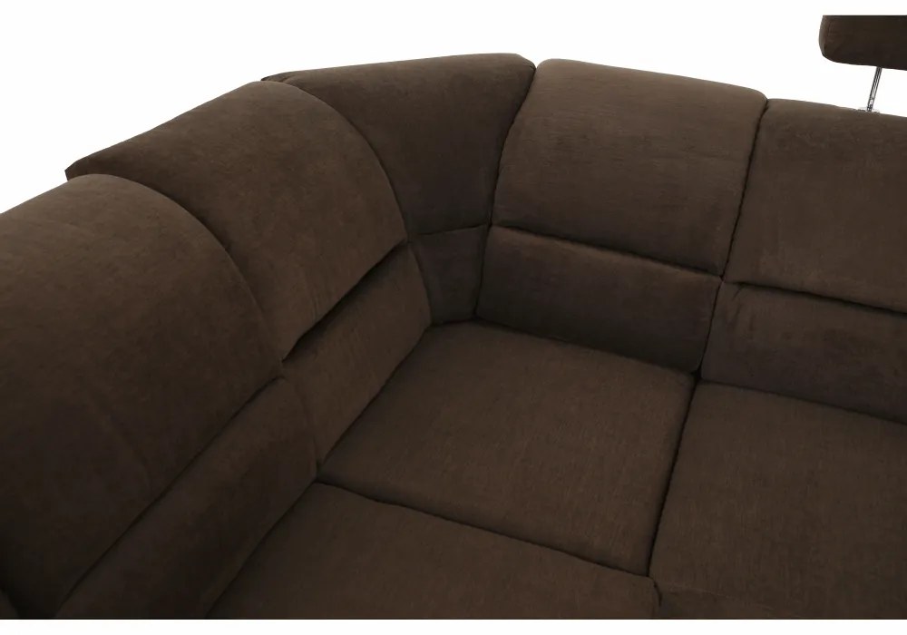 Colţar, piele ecologică maro/material textil maro, SANTIAGO U MARE