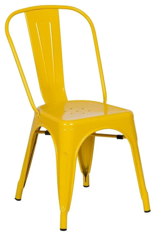 Scaune de dining galbene 2 buc. din metal – Ixia