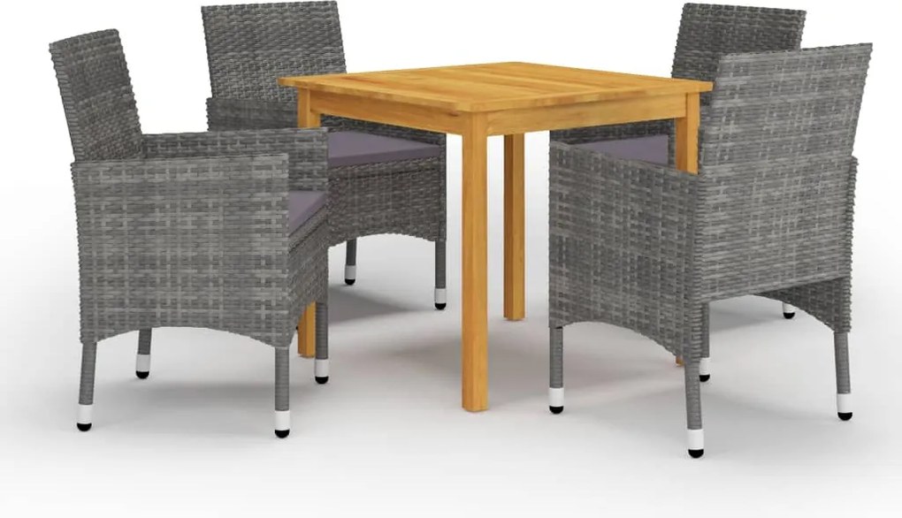 vidaXL Set mobilier de grădină, 5 piese, gri