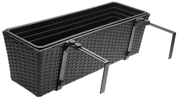 Deuba Ghiveci Polyrattan negru 2 buc