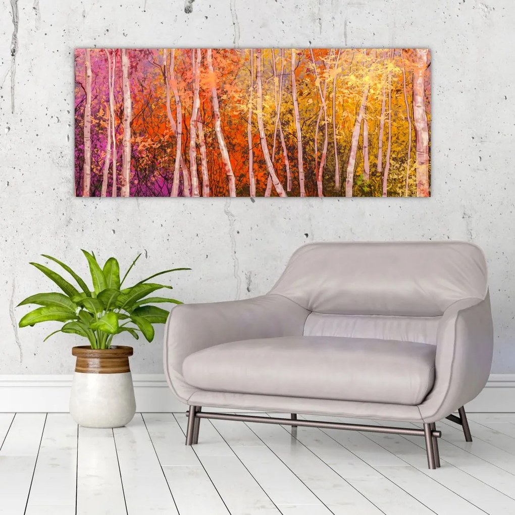 Tablou - Pădurea colorată (120x50 cm)