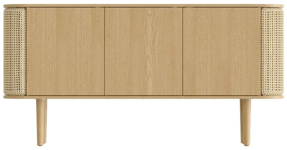 Comodă în culoare naturală joasă cu aspect de lemn de stejar 150x75 cm Treasures – UMAGE