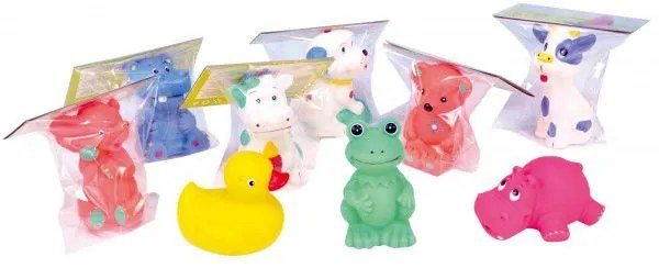 Animal cauciuc cu fluier, 11cm, 8 specii
