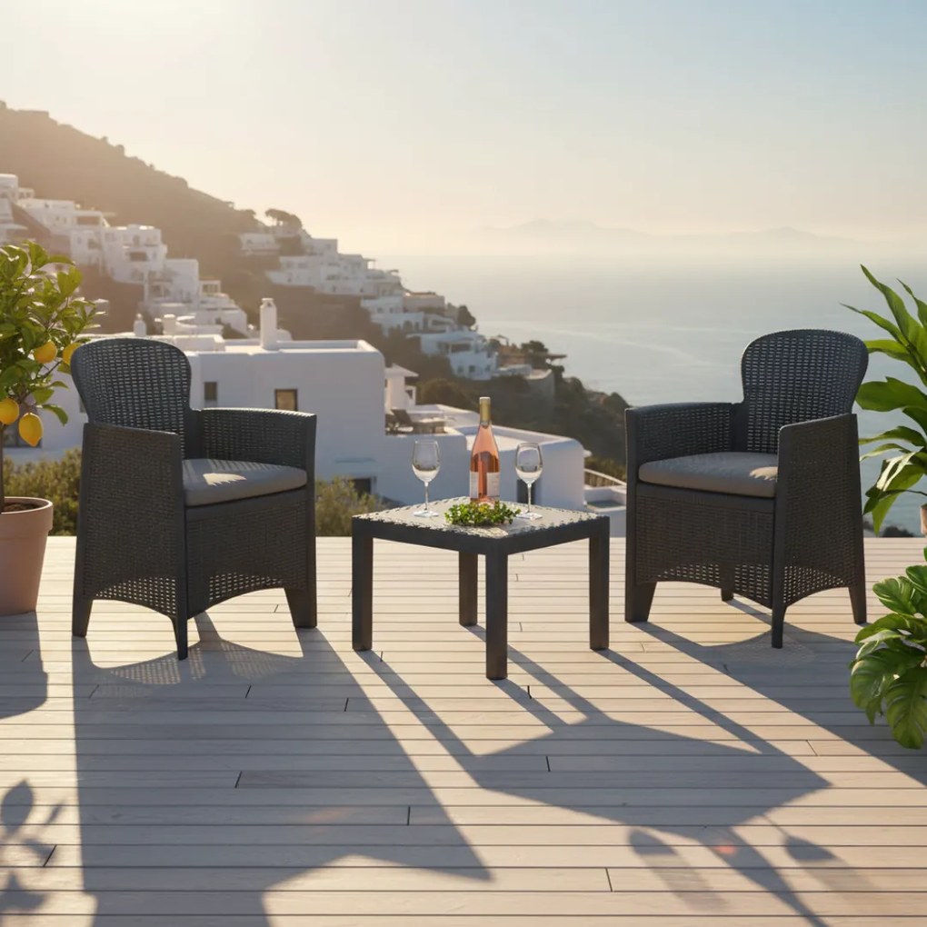 Set grădină AKITA, 3 piese, antracit I.P.A.E-Progarden