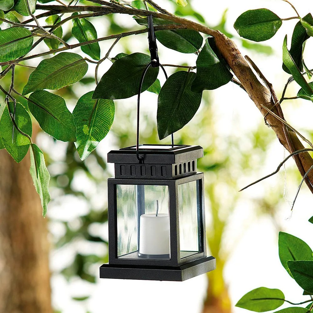 Lampa solara LED de exterior pentru gradina Flink decor lumanare, 600mAh, 88x88x125 mm