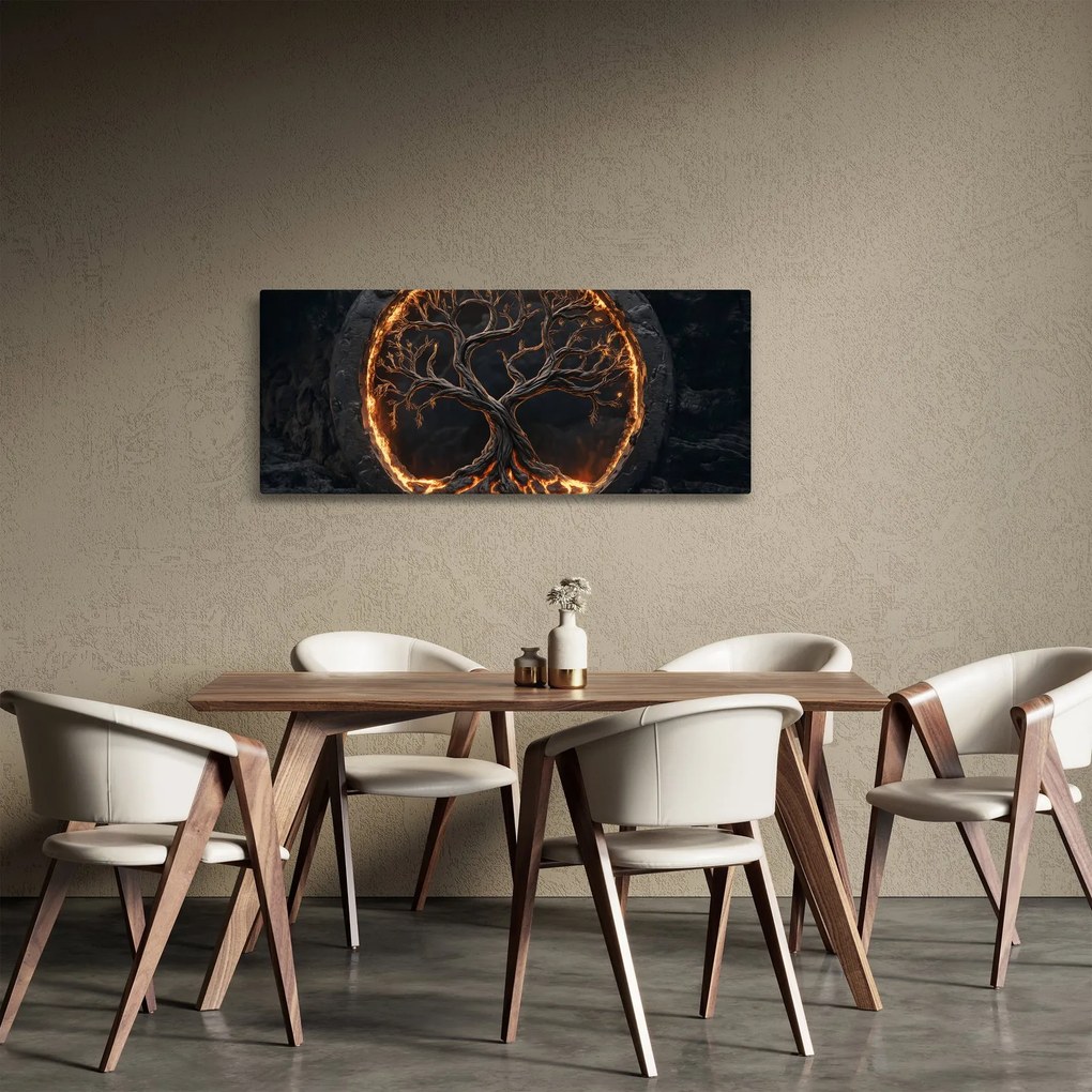 Tablou – Arborele vieții în lavă I. (120x50 cm)