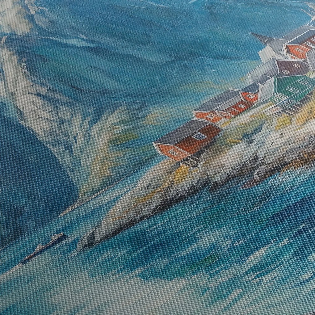 Tablou - Sat norvegian (cu ceas) (90x30 cm)
