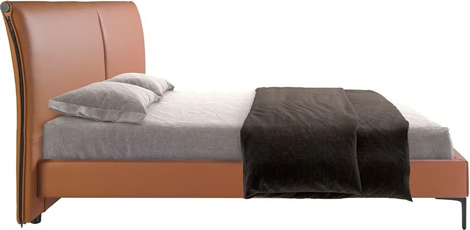 Pat dublu tapitat design LUX Brown 180x200cm