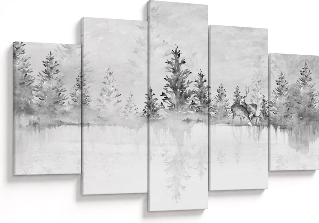 Tablou - Cerb lângă lac (150x105 cm)
