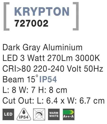 Spot LED ambiental de exterior IP54 KRYPTON NVL-727002