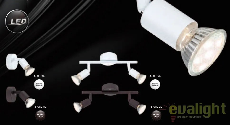 Aplica de perete design modern alba GU10 LED Olana / Oliwa 57381-1L GL