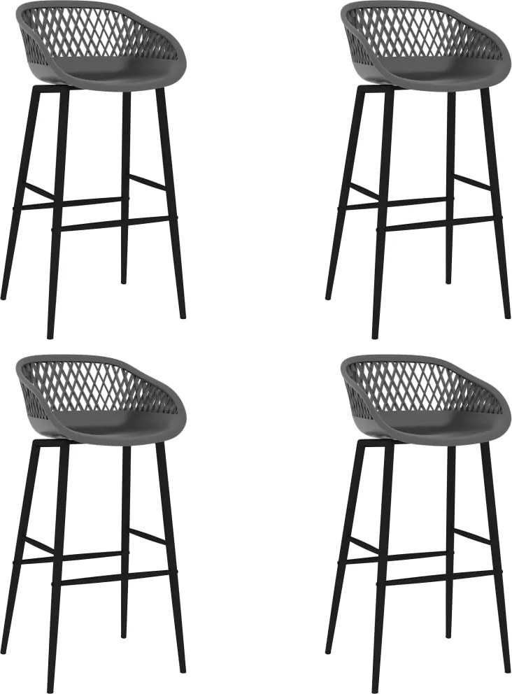 vidaXL Scaune de bar, 4 buc., gri