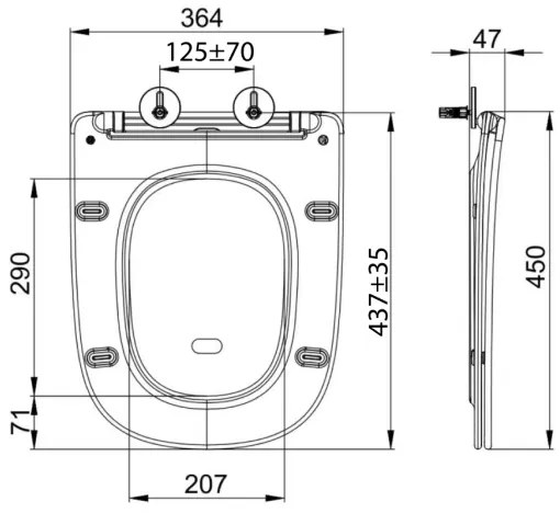 Sapho - Capac WC BELLO cu închidere silențioasă, alb