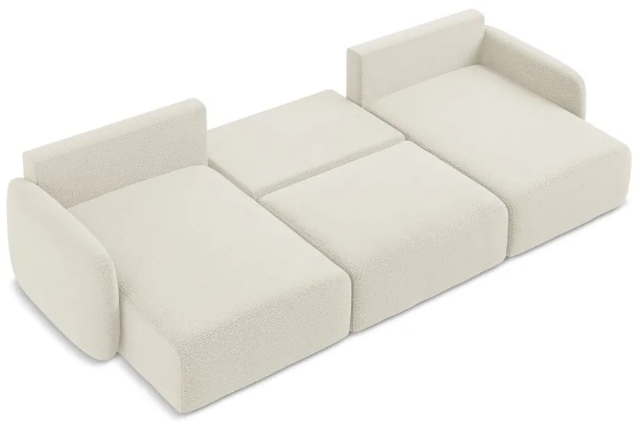 Colțar crem extensibil/cu spațiu de depozitare Kalena – Makamii