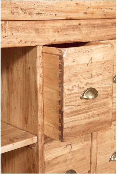 Banc de tamplar, L184 74 H92 cm, 4 sertare, natur antic, lemn masiv