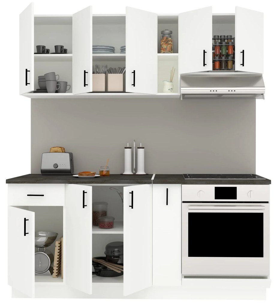 Set Bucatarie Karo V9, Alb, Blat Thermo 28 mm, L 180 cm