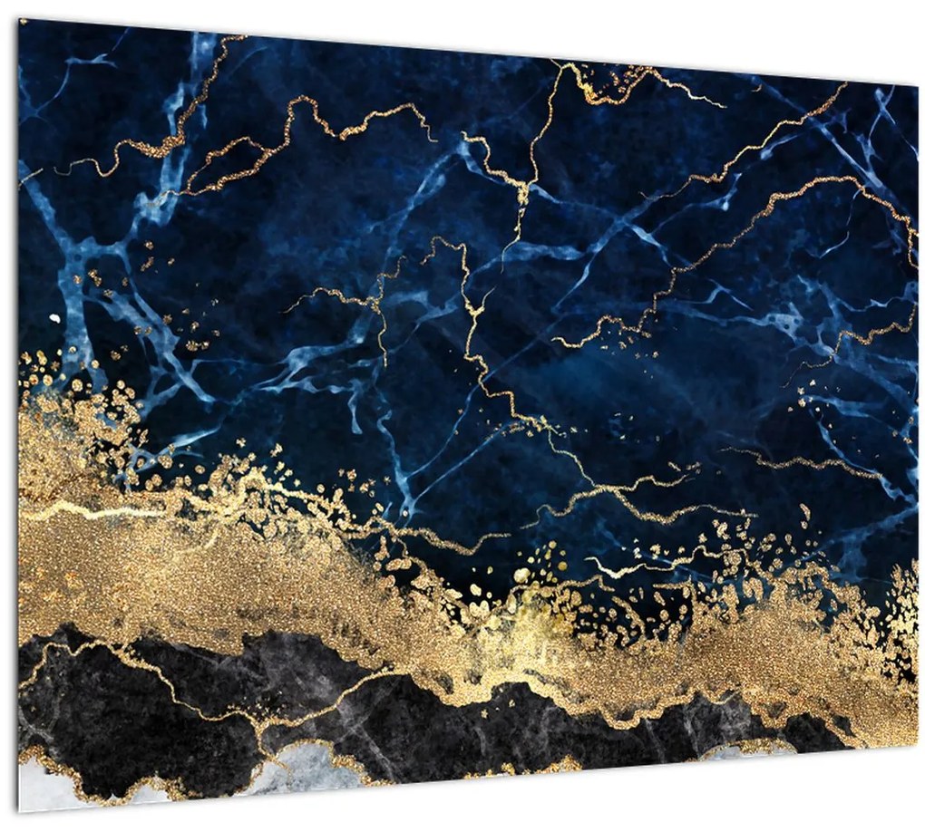 Tablou - Marmură albastru închis (70x50 cm)