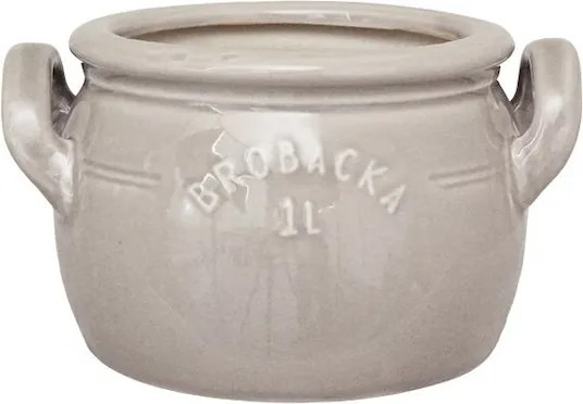 Ghiveci din ceramică glazurată manual 1L bej jos, „Brobacka"