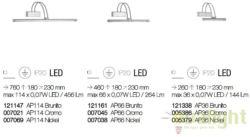 Aplica de perete LED BOW AP114 CROMO 007021